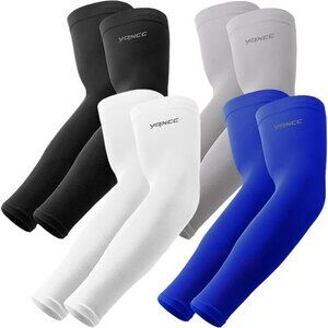 4 Pairs Arm Sleeves, Cooling UV Sun Protection Sports Compression Sleeves